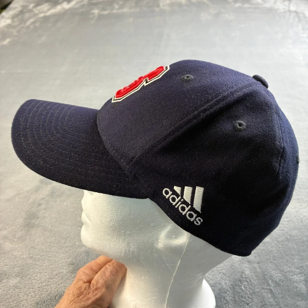 Adidas‎ NC State Wolfpack Navy Blue Fitted Baseball Cap Hat One Size Tuffy Logo
